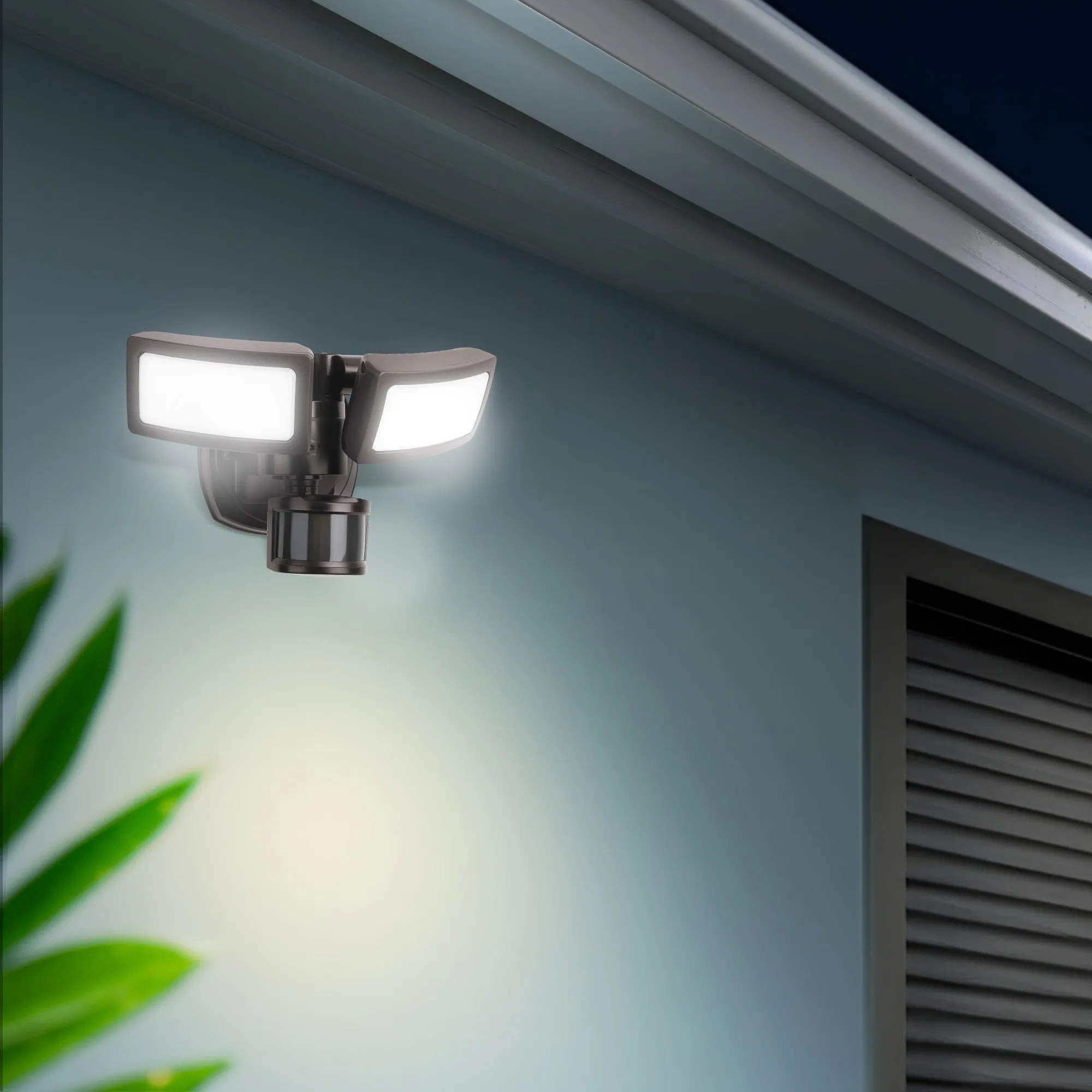 10.5 in. Bronze LED Flood Light with Motion Sensor