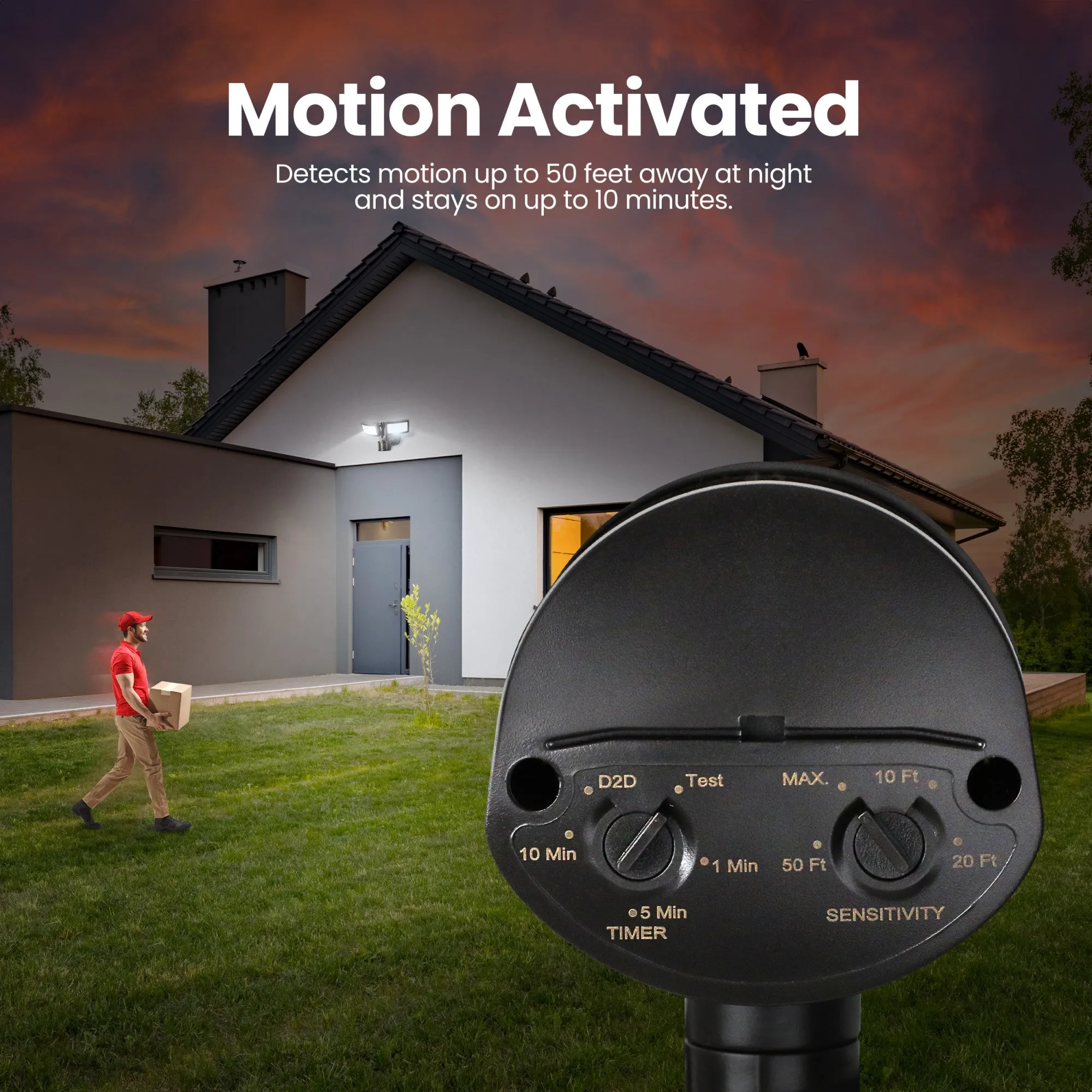 10.5 in. Bronze LED Flood Light with Motion Sensor