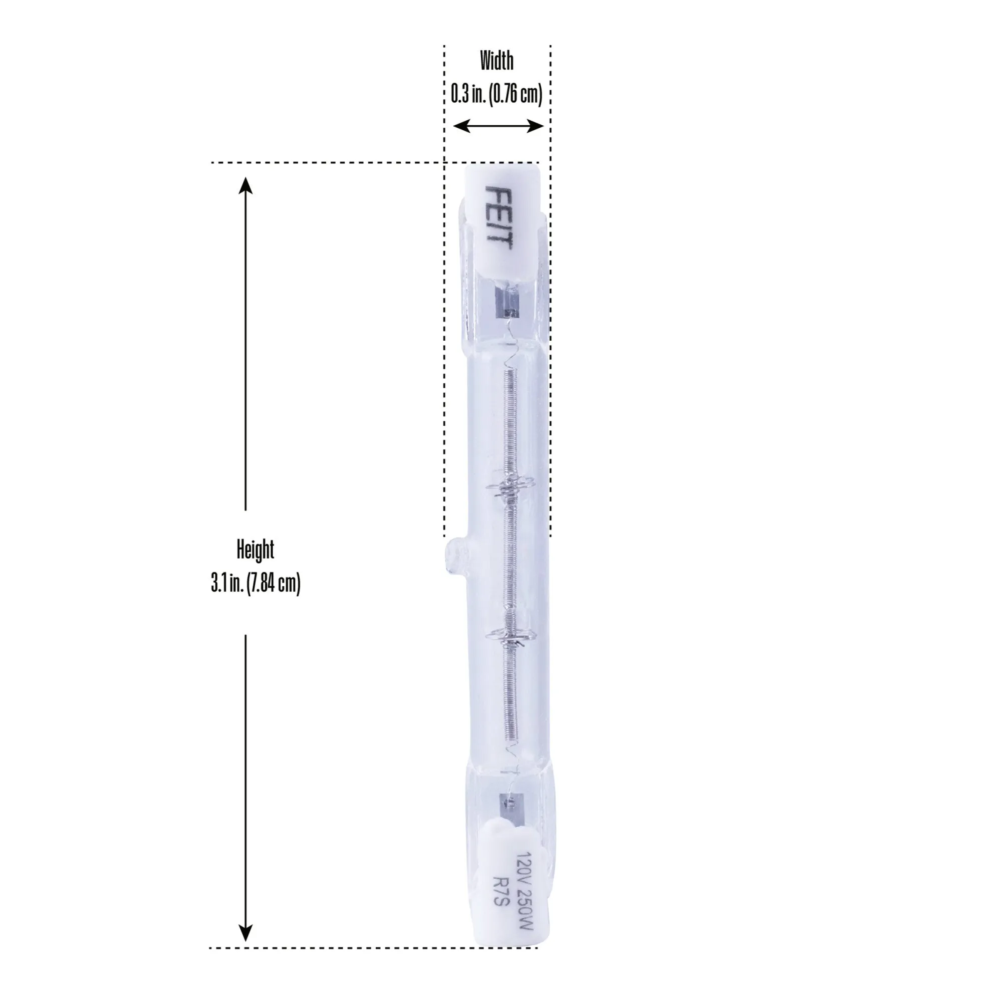 250W Warm White (3000K) T3 (R7S Base) Double Ended Dimmable Halogen Replacement Light Bulb (2-Pack)