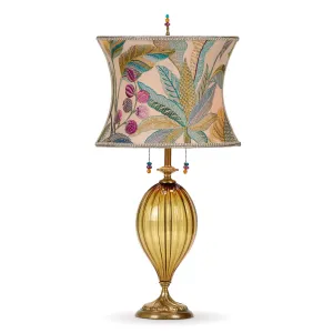 Anna Table Lamp 234I173 Colors Teal Gold Purple Shade Amber Blown Glass Base by Kinzig Design