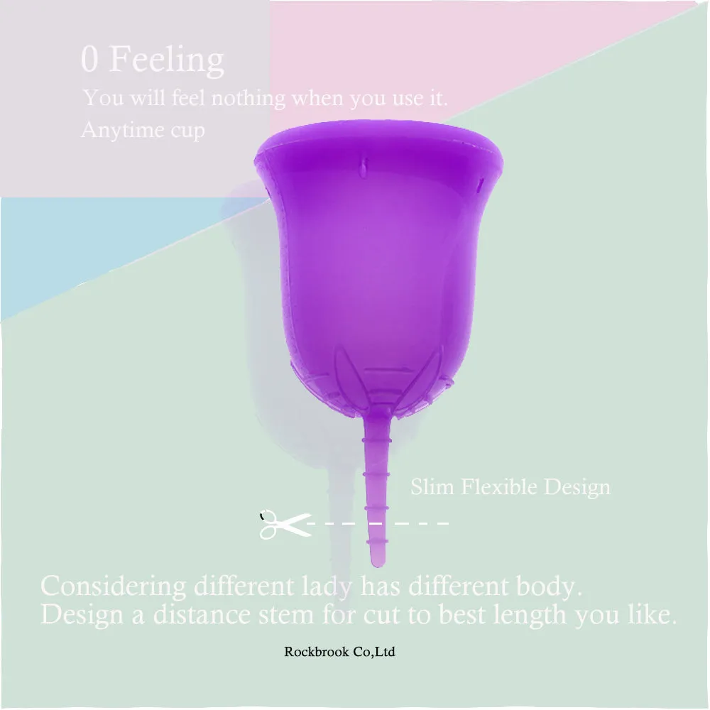 Anytime Feminine Hygiene Lady Cup Menstrual Cup Wholesale Reusable Medical Grade Silicone For Women Menstruation