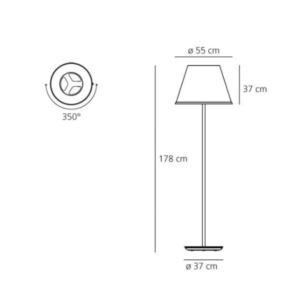 Artemide Choose Mega floor lamp with parchment diffuser