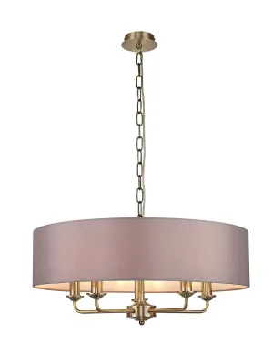 Banyan 5 Light Hanging Shade Lights Various Colurs, Faux Silk Shade, IP20