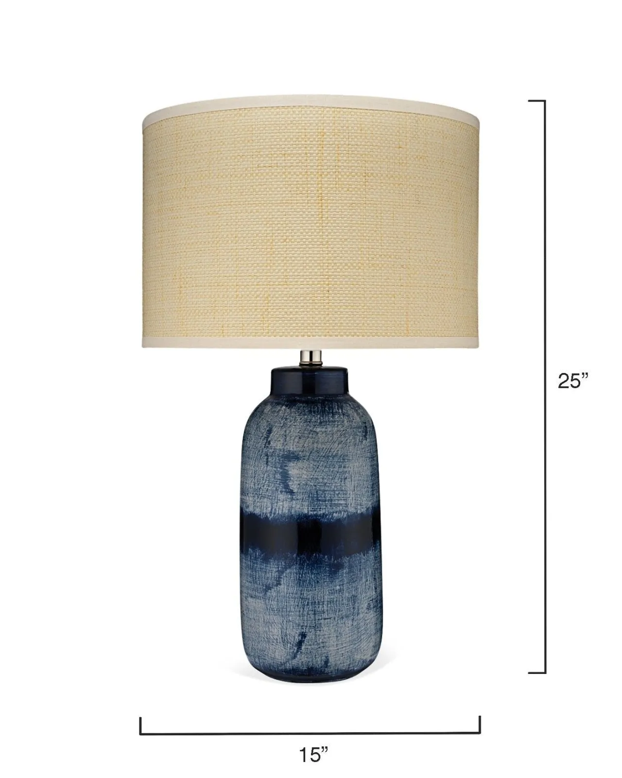 Batik Table Lamp Blue and Cream - Large