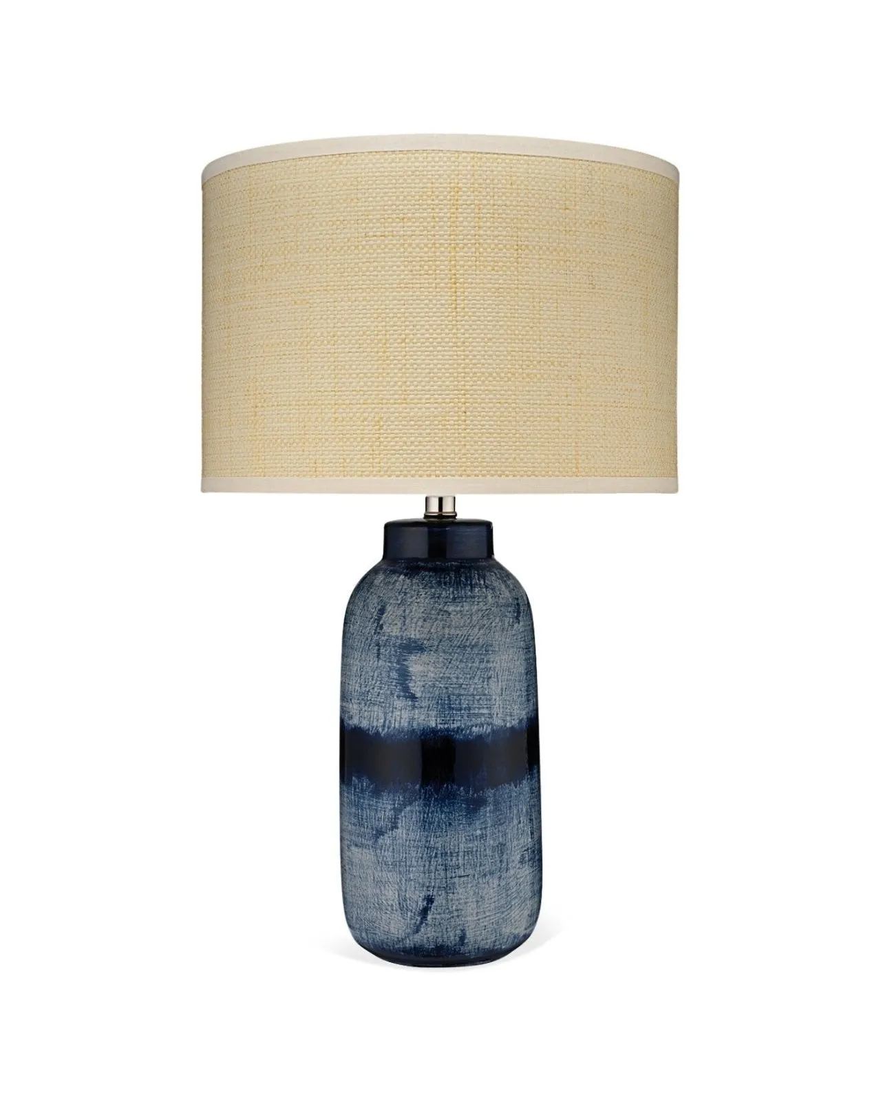 Batik Table Lamp Blue and Cream - Large