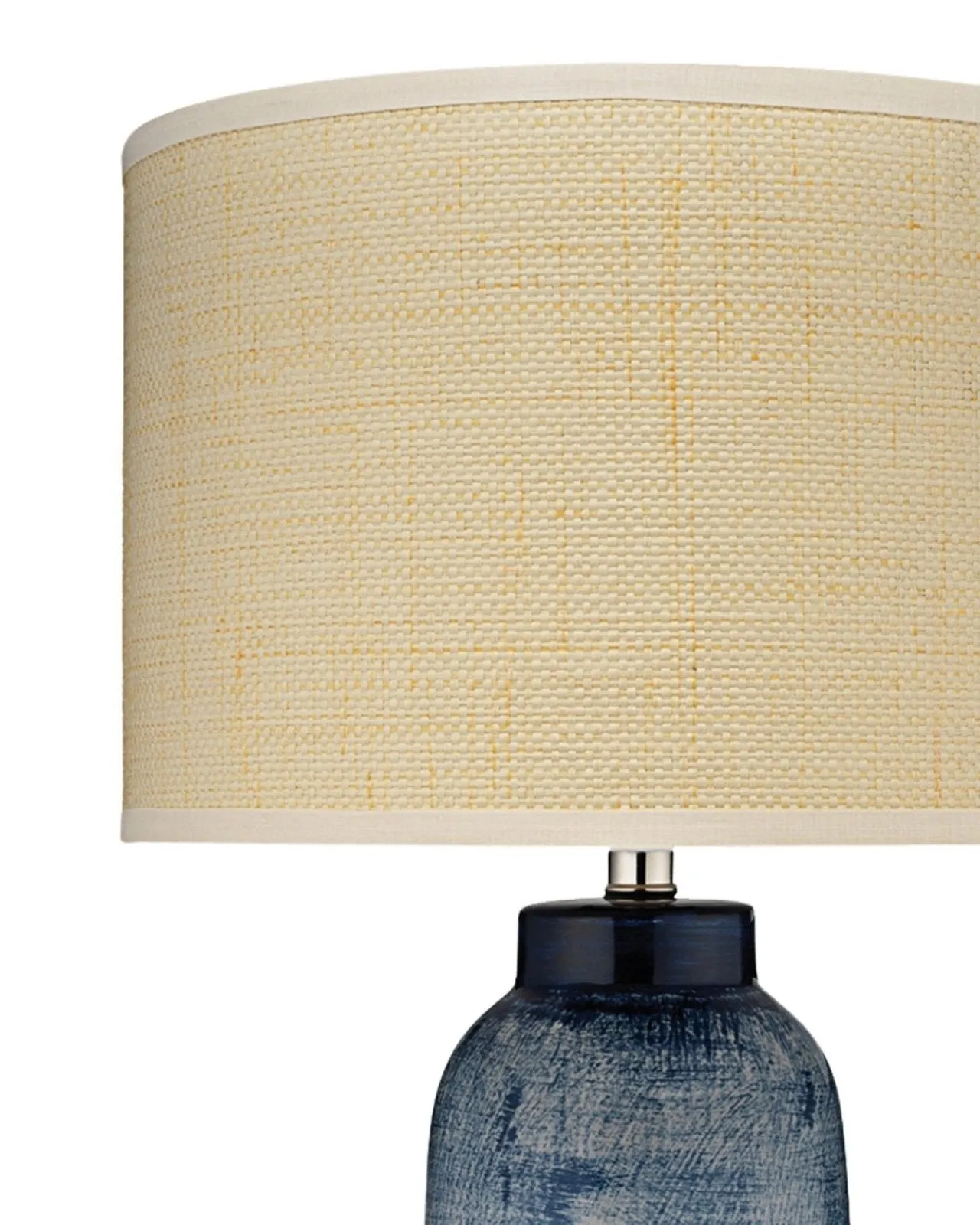 Batik Table Lamp Blue and Cream - Large