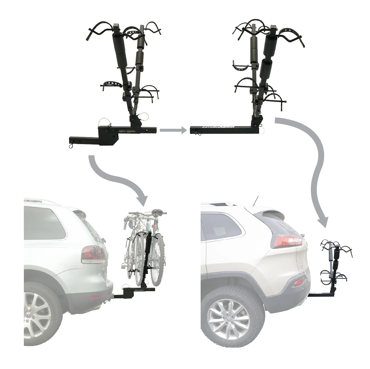 BikeWing V4 - Folding Tilt Up 2 2 Four Bike Hitch Rack