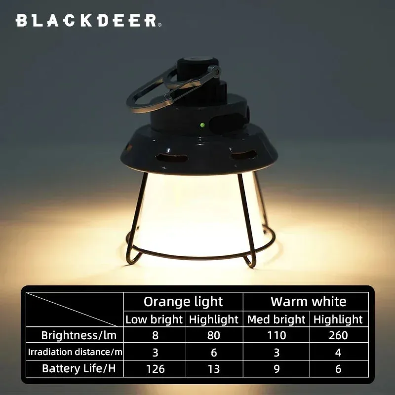 Black Deer Lights Camp Light Rechargeable Hanging Tent Fishing Light Attractor High Power Camping Lantern Emergency 4 Modes