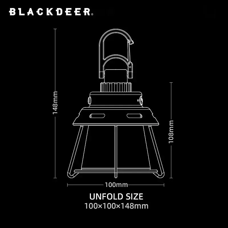 Black Deer Lights Camp Light Rechargeable Hanging Tent Fishing Light Attractor High Power Camping Lantern Emergency 4 Modes