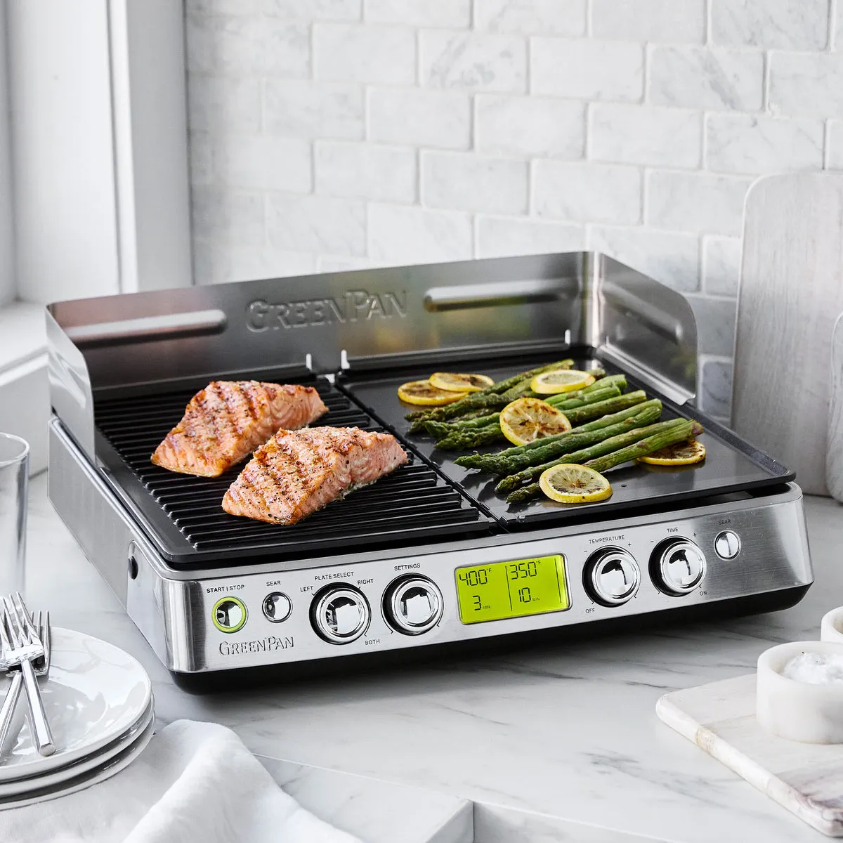 Elite XL Smoke-Less Grill & Griddle | Premiere Stainless Steel