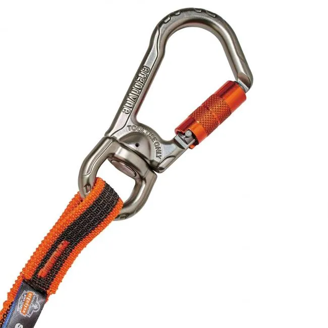 Ergodyne Squids 3109F(x) Standard Double Locking Swivel Carabiner and Loop Lanyard - 25lb