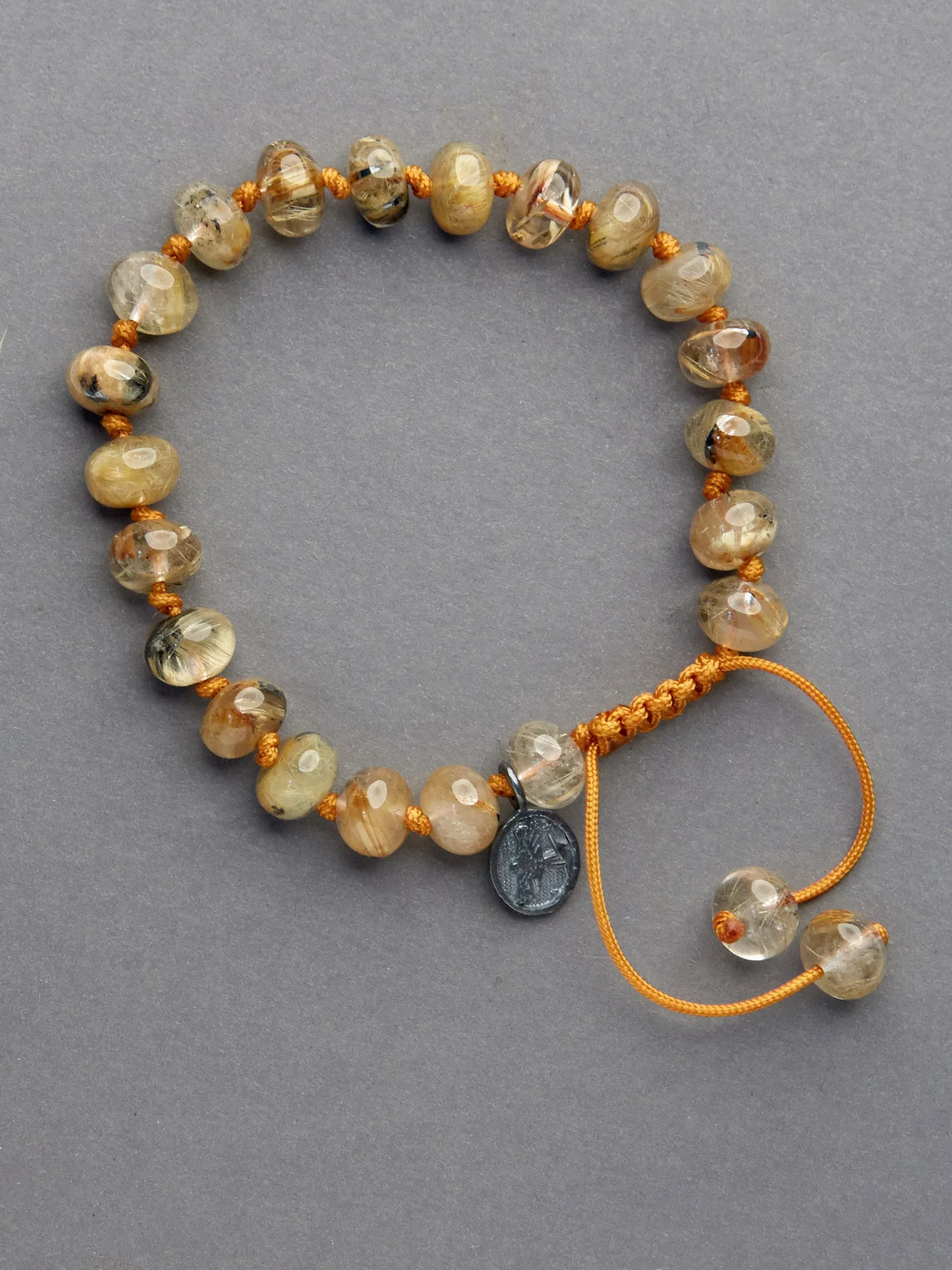 Gold Rutile Quartz Crystal Bracelet