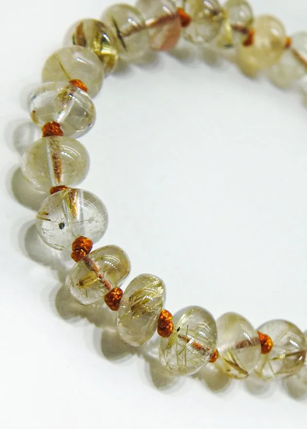 Gold Rutile Quartz Crystal Bracelet