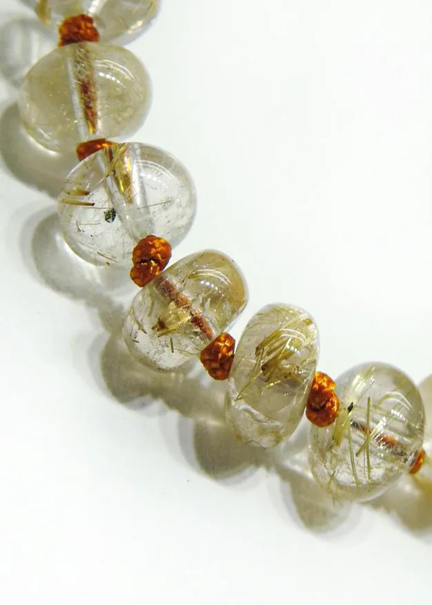 Gold Rutile Quartz Crystal Bracelet