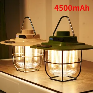 LED Retro Hanging Tent Lamp Waterproof Dimmable 4500mAh Battery.