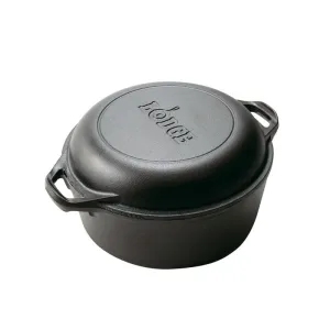 Lodge 5 Quart Cast Iron Double Dutch Oven