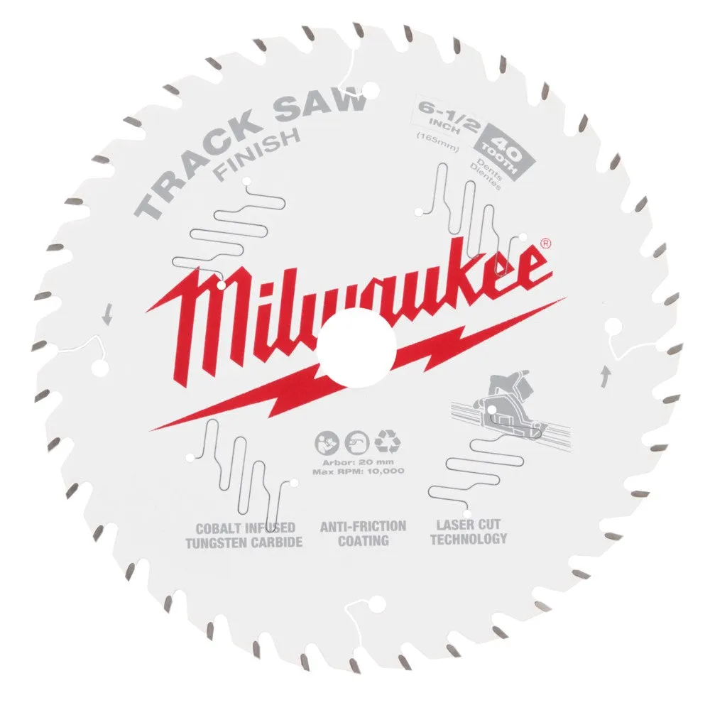 Milwaukee 48400625 165mm (6-1/2") 40T Wood Track Saw Blade Finish