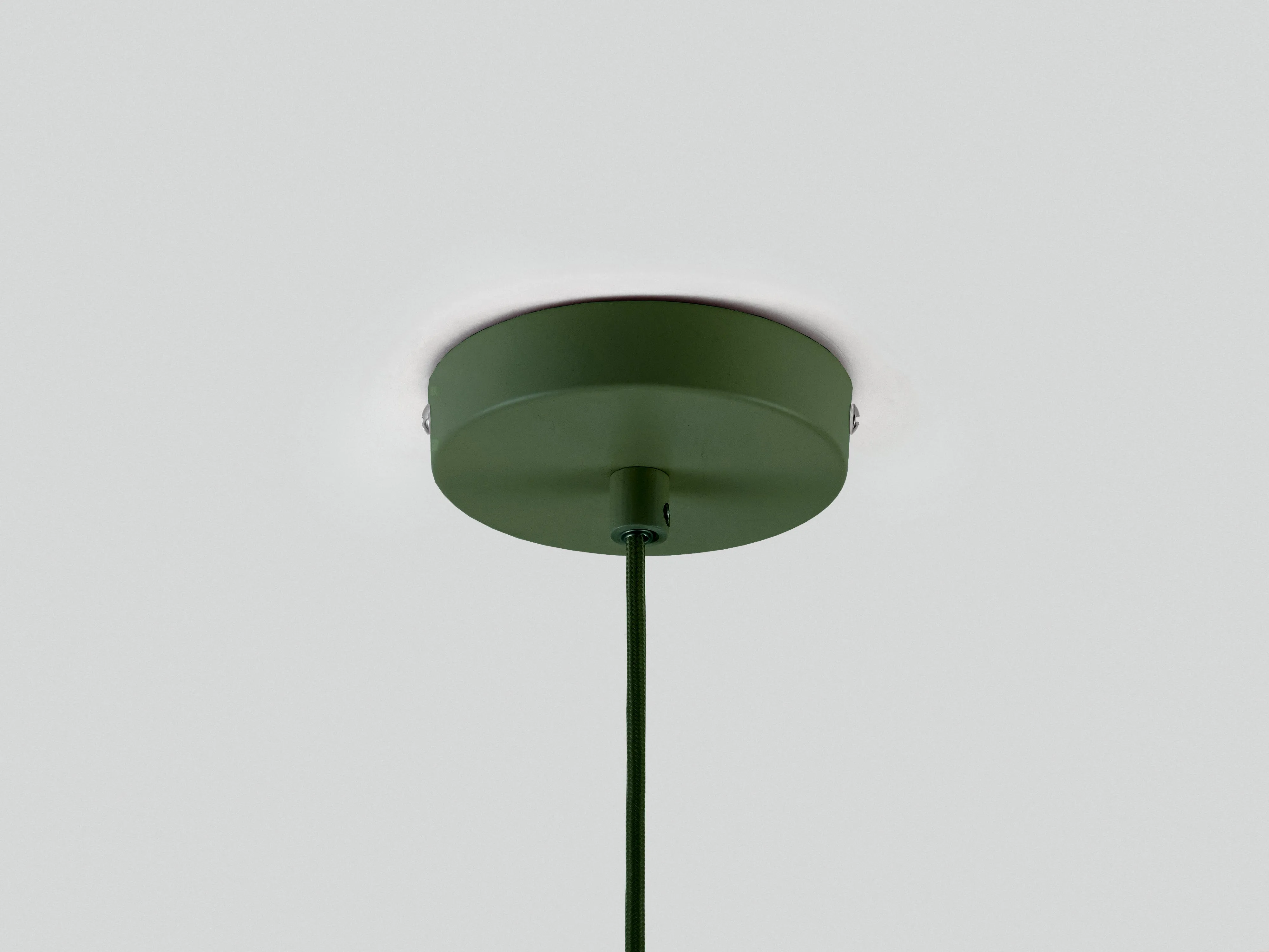 Olive green metal diner pendant