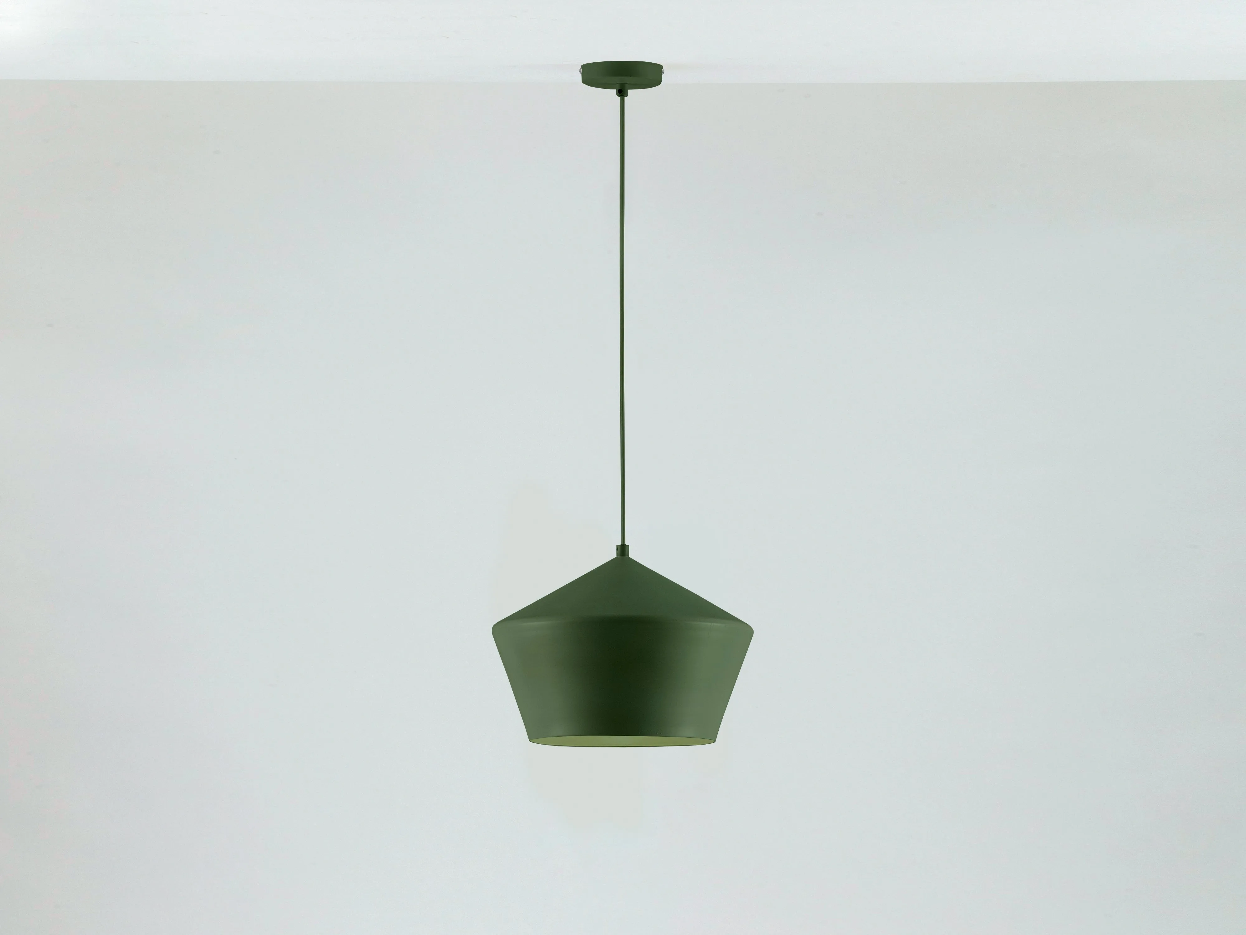 Olive green metal diner pendant