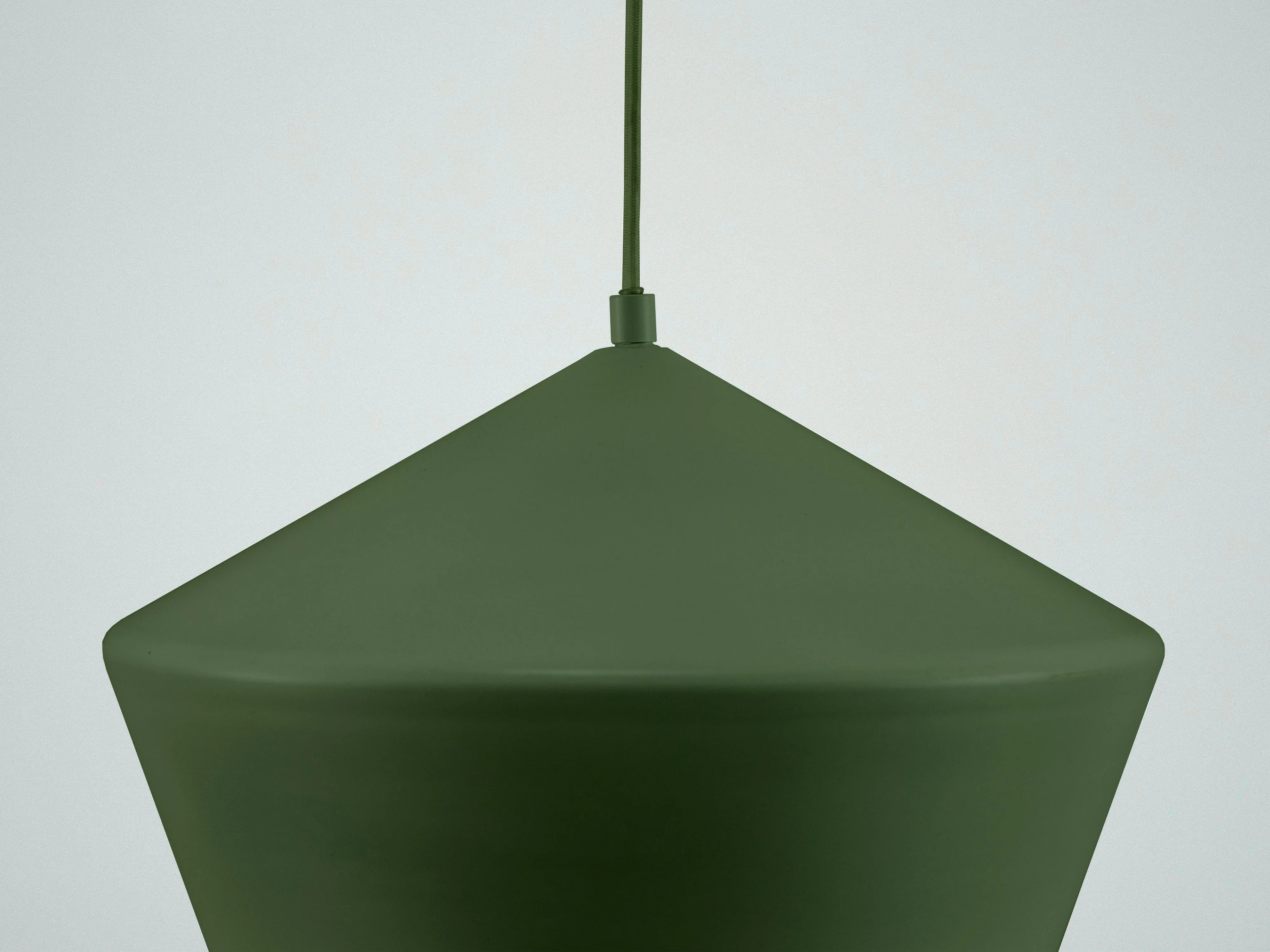 Olive green metal diner pendant