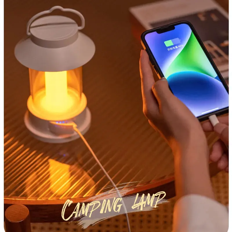 Retro Rechargeable Portable Camping Lantern 10000mAh  3 Lighting Modes.