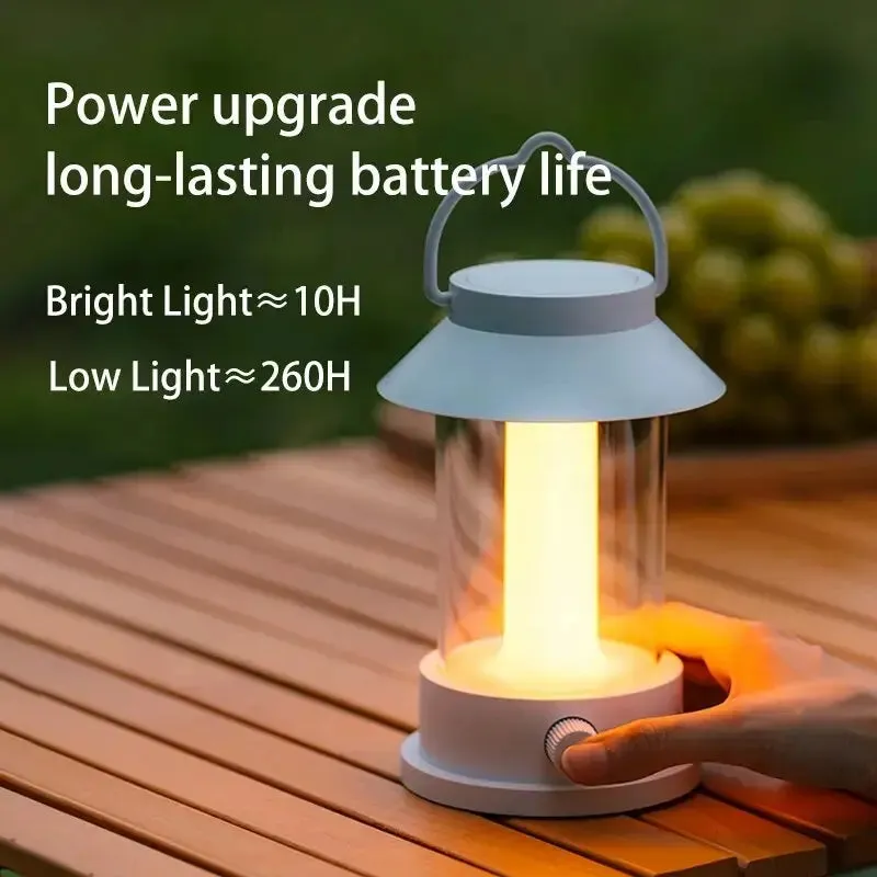 Retro Rechargeable Portable Camping Lantern 10000mAh  3 Lighting Modes.