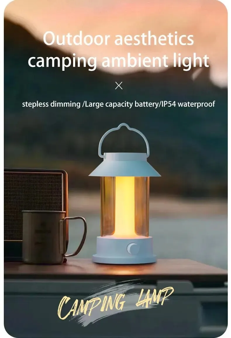 Retro Rechargeable Portable Camping Lantern 10000mAh  3 Lighting Modes.