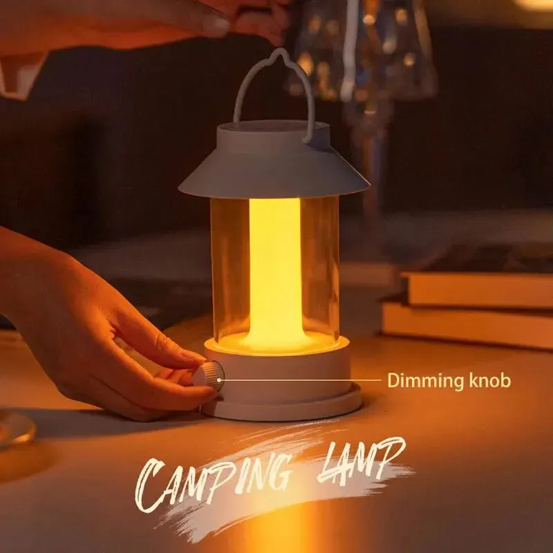 Retro Rechargeable Portable Camping Lantern 10000mAh  3 Lighting Modes.