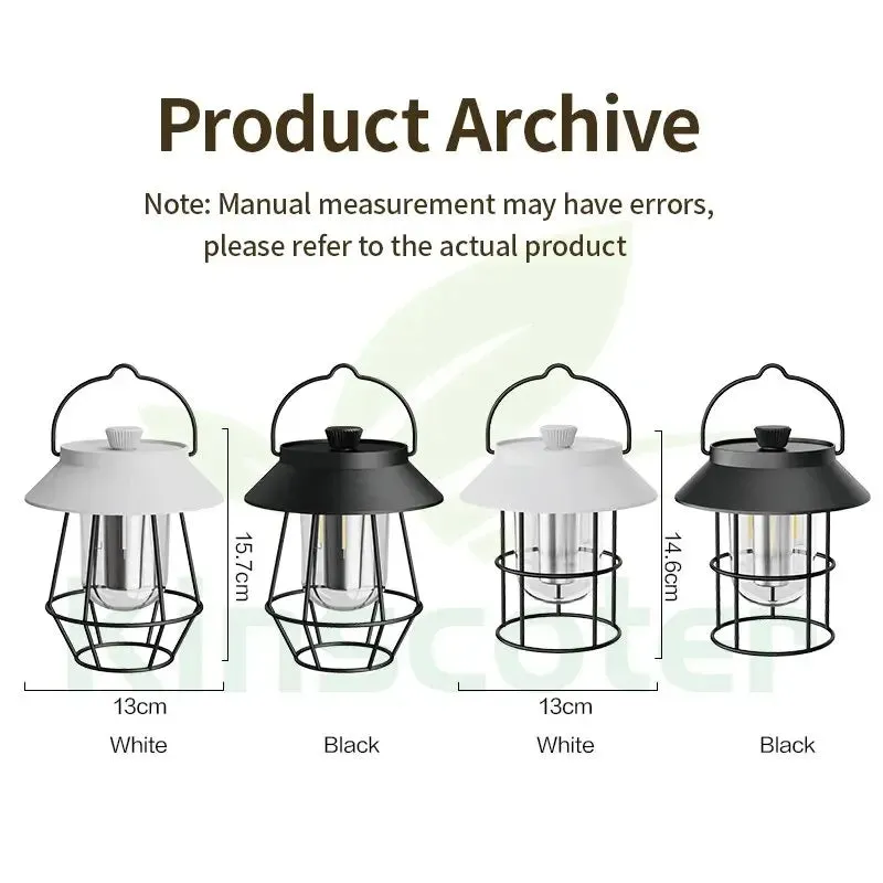 Retro Rechargeable Portable Camping Lantern 10000mAh  3 Lighting Modes.