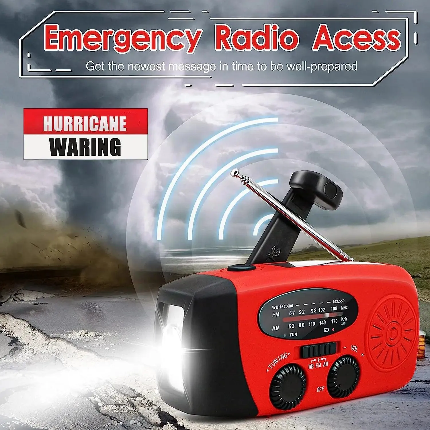 Solar Crank Radio Light: Portable Emergency Survival Dynamo Flashlight Kit