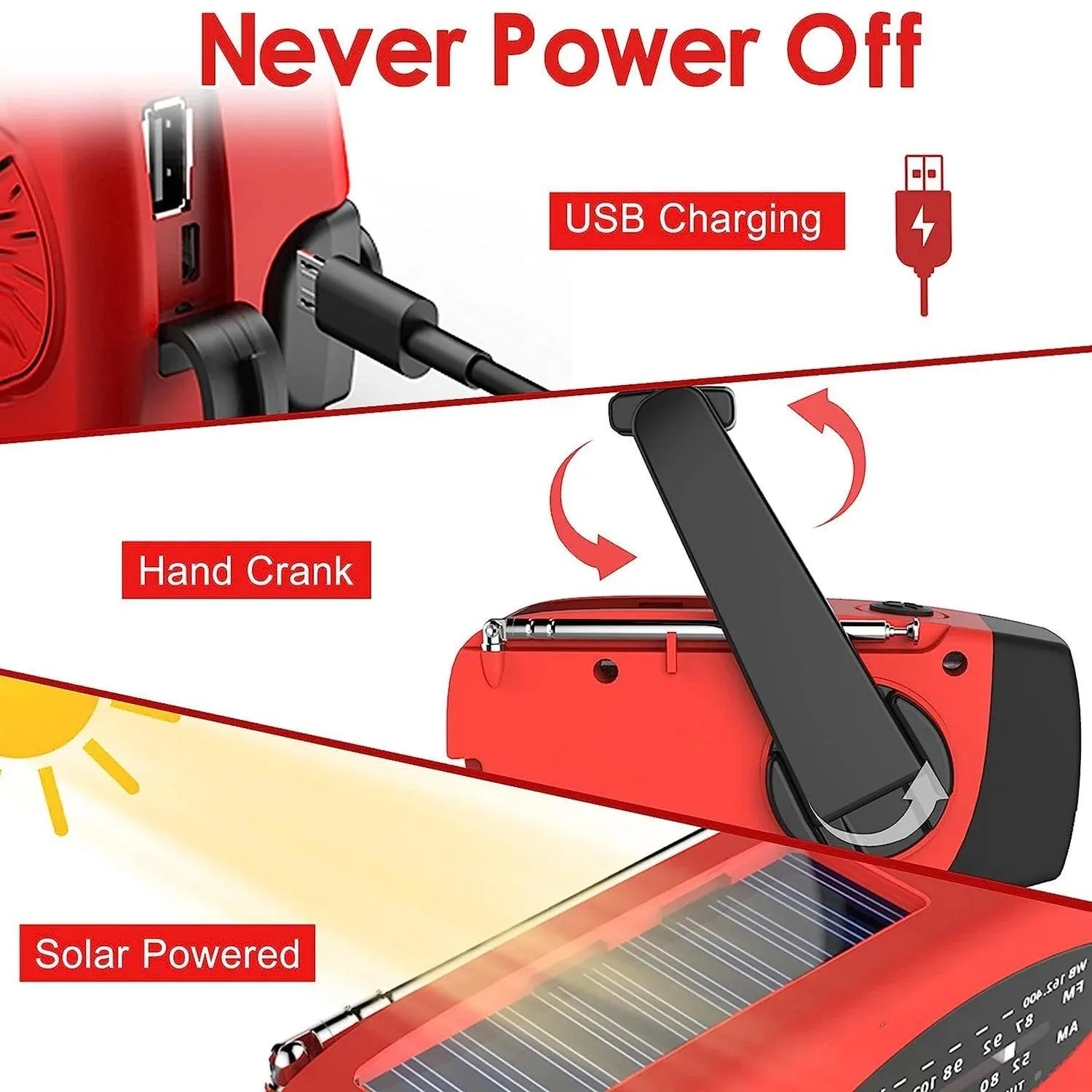 Solar Crank Radio Light: Portable Emergency Survival Dynamo Flashlight Kit