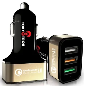 Tokyotron 3 USB Port Car Mobile Charger Qualcomm 3.0 01