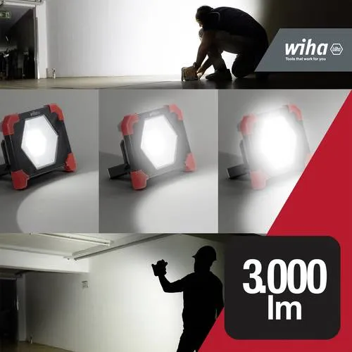 Wiha battery-powered construction spotlight 3000lm